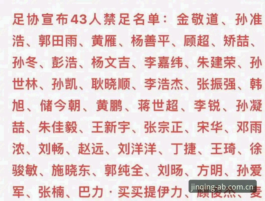 中国足协第三批禁足名单：17人终身禁足，48人领罚——从AB体育娱乐平台数据看足坛反腐风暴
